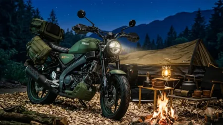 Yamaha xsr155 olive-green custom unveile