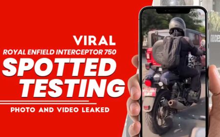 The upcoming royal enfield interceptor 750 bike is revealed during a test ride